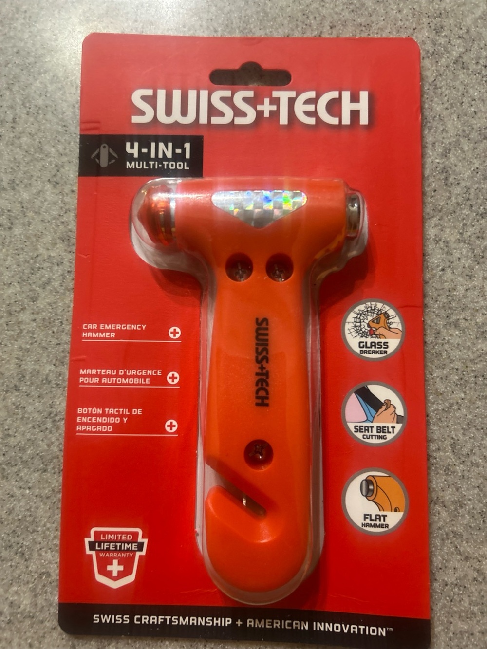 Swiss+Tech Multi-Tool Car Emergency Hammer - White and Black